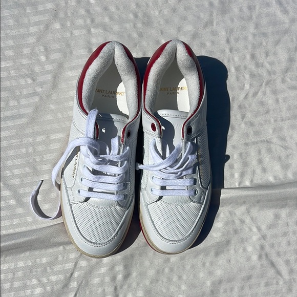 Saint Laurent White and Red Sneakers - Picture 2 of 6